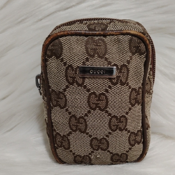 Authentic Gucci Mini Pouch Beige/ Brown Vintage Bag - Picture 1 of 11